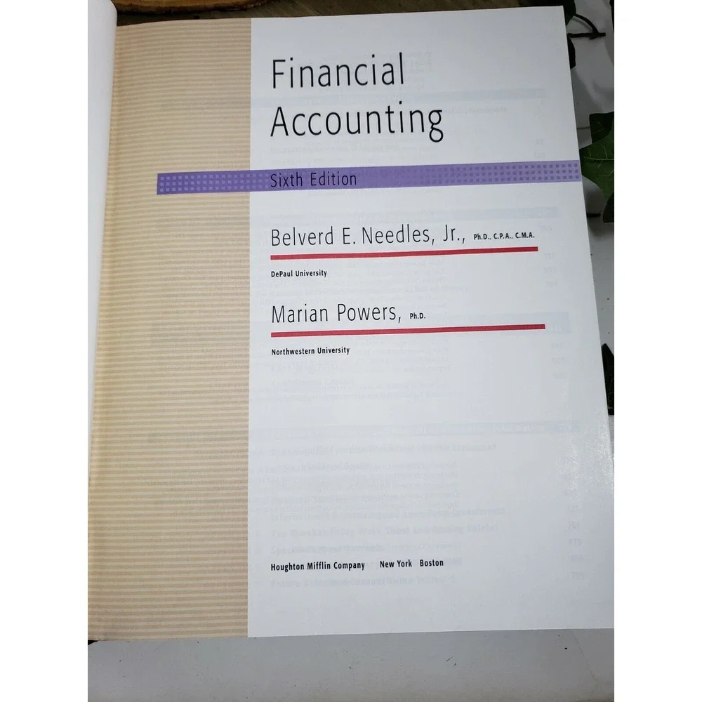 Financial Accounting Text book‎ 6th Edition Belverd E. Needles Marian Powers